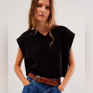 FREE PEOPLE Easy Street Vest Black $78 Retail NWT